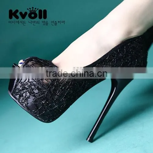 2014 Nets Fabric Shoe High Heel Shoe Lady Shoe