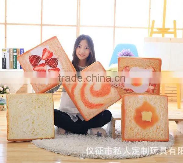 Amazon Hot Selling Soft Cat Sponge Cushion Bread Fruits Printing Pillow photo-2