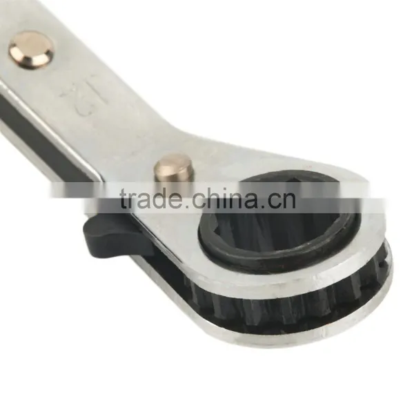 1Pc 10x12mm Useful Metric Offset Double Ring Wrench Spanner Reversible Ratchet Handle Wrench Metric Hand Tools Free Shipping photo-3