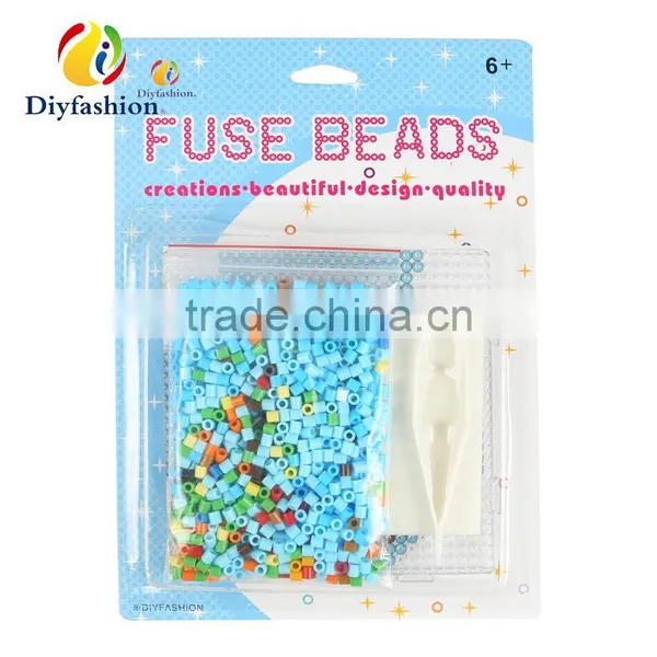 Diyfashion 5mm Hama Perler Fuse Beads Goldfish Bowl Set With Puzzle Iron Paper and Twezzer Hama Beads Toys for Kids 18091 photo-2