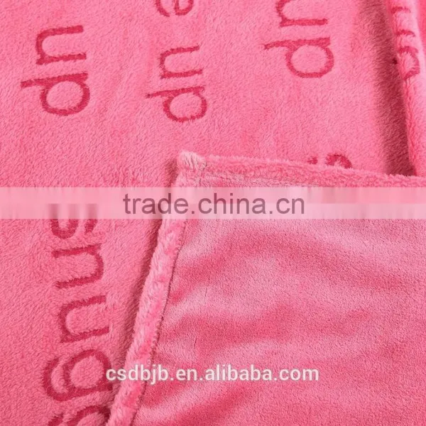 China Wholesale 100 Polyester Letter Printed Pink Sherpa Blanket Throw Blanket photo-4
