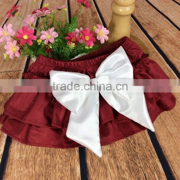 The Newest Design for Baby Girl Ruffle Raglan Blue Color Elastic Tutu Divided Skirt With Big Bowknot Plain Color Adorable Pants photo-2
