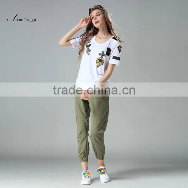 100% Cotton White t Shirt for Ladies Wear, Fahsion Sport Short Sleeve Spring or Summer