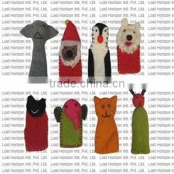 Custom Design Soft Wool Felted Finger Puppet/ Hand Made Nepal Finger Puppet