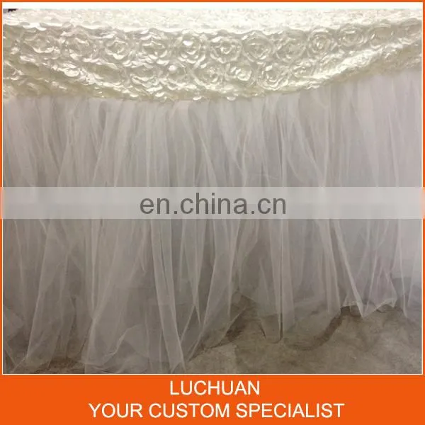 Luxury Organza High Quality Ruffled Wedding Table Skirting photo-3