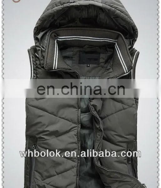 Fashionable Mens Quilted Waistcoat With Hood Winter Vest