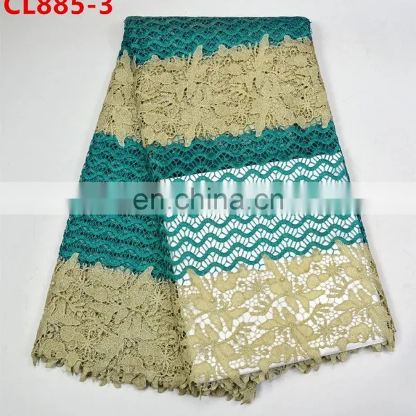 Heavy Cotton Lace Fabrics African Water Soluble Fabric Beauty Guipure Cord Lace Fabric Cotton/Nylon photo-3