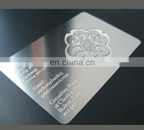 Glossy Mirror Effect Stainless Steel Metal Visiting Card