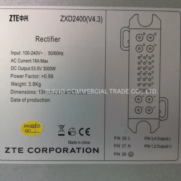 New Product ZTE ZXD2400 V4.3 Rectifier for Telecom, Communication Power photo-5