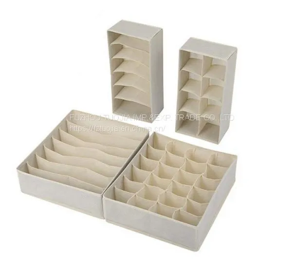 Non-woven Underwear Storage Box Four-piece Wholesale, Bra Socks Finishing Folding Drawer-type Storage Box Custom