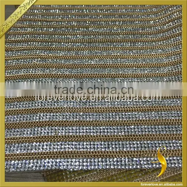 Hot Fix Rhinestone Covered Fabric Mesh Trimming Rhinestone Sheet FRM-225 photo-3