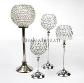 5 Lite Wedding Decor Candelabra With Hanging Crystals, Decorative Candelabra For Wedding And Parties photo-3
