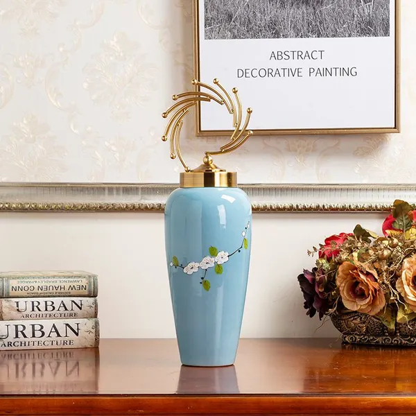 New Chinese Modern Simple Fashion Hand Made Ceramic Vase For Hotel Office Showroom Decor photo-4