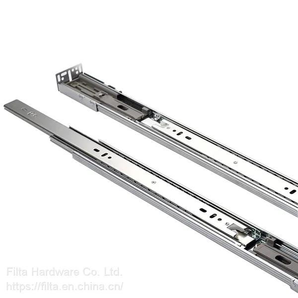 Full Extension 3 Fold Load Bearing Slide Rail Heavy Duty Slides Bottom Mount Ball Bearing Drawer Slide photo-2