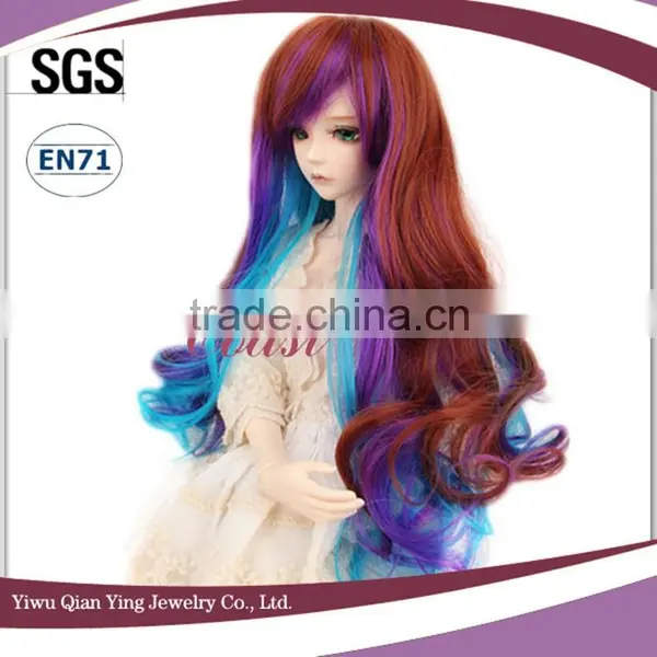 Fahion Long Curly Colorful Doll Hair Wigs photo-3