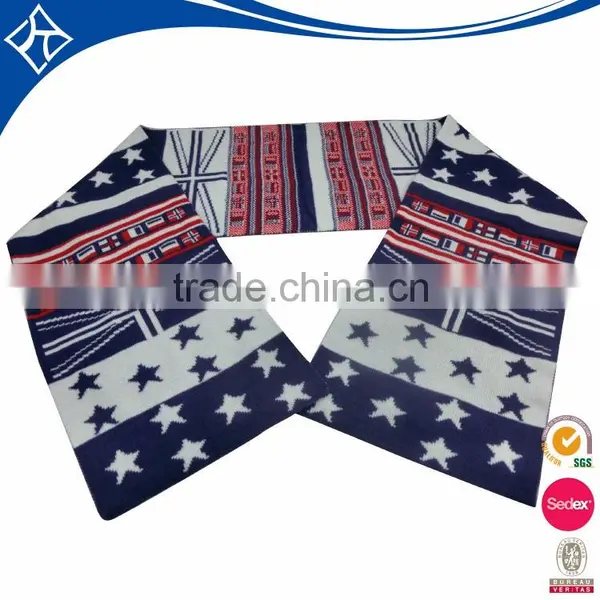 New Collection Soft Woven Cashmere Flag Print Scarf Winter 2015