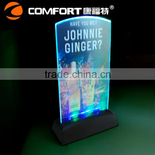 Rechargeable Clear Illuminated Led Table Tent photo-2