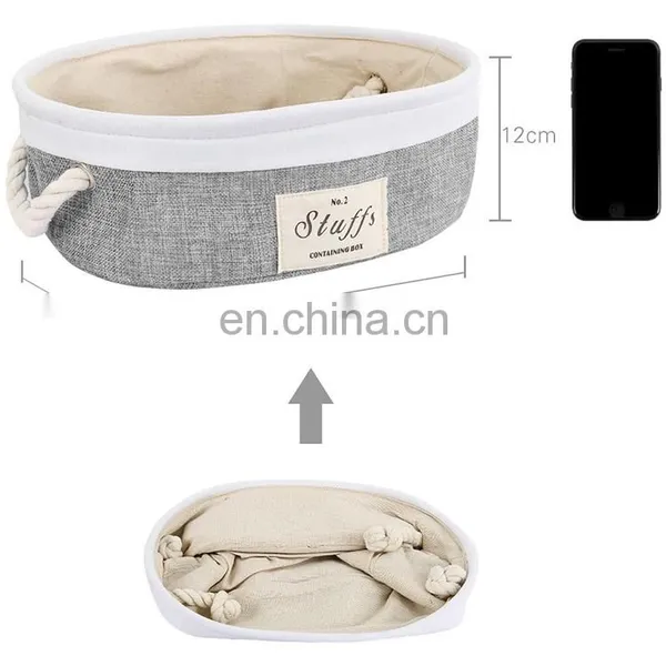 Art Baby Cloth Basket Storage Decorations Office Supplies Gifts Organizer With Two Cotton Rope Handles photo-2