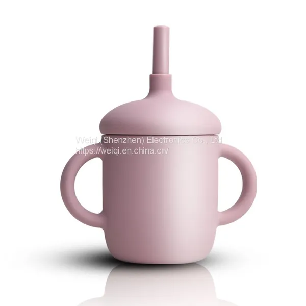 Weiqi Manufacturer BPA Free Silicone Sippy Cup Reusable No Spill Silicone Cup With Lid Straw photo-2