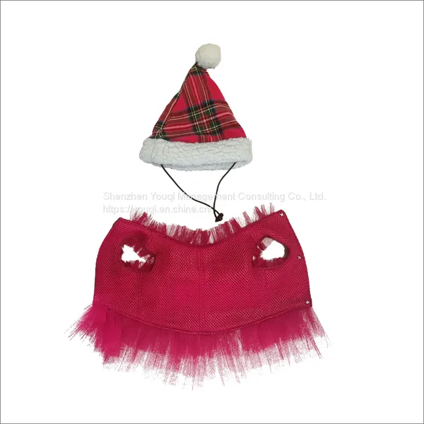 Dog Cute Bow Plaid Skirt/ Christmas Dog Cute Bow Plaid Skirt/ Dog Plaid Skirt/ Dog Red Skirt/ photo-3