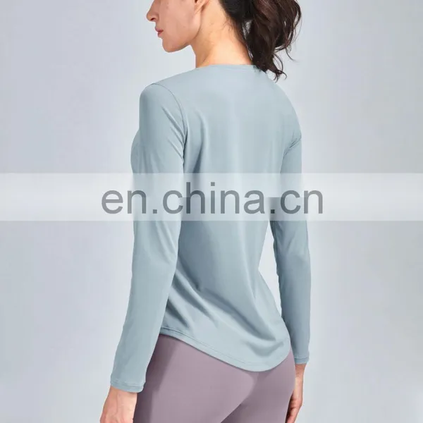Customize Women Long Sleeve Gym Crop Top Sports Training Workout Fitness Activewear Yoga Crop Top photo-4