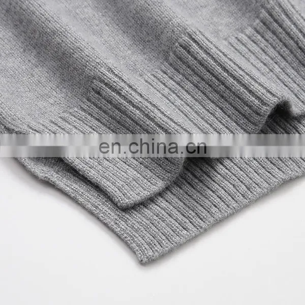 Customizable 100% Cashmere V-Neck Pullover High Quality Knitted Side Split Sweater Plus Size Casual for Winter & Autumn photo-5