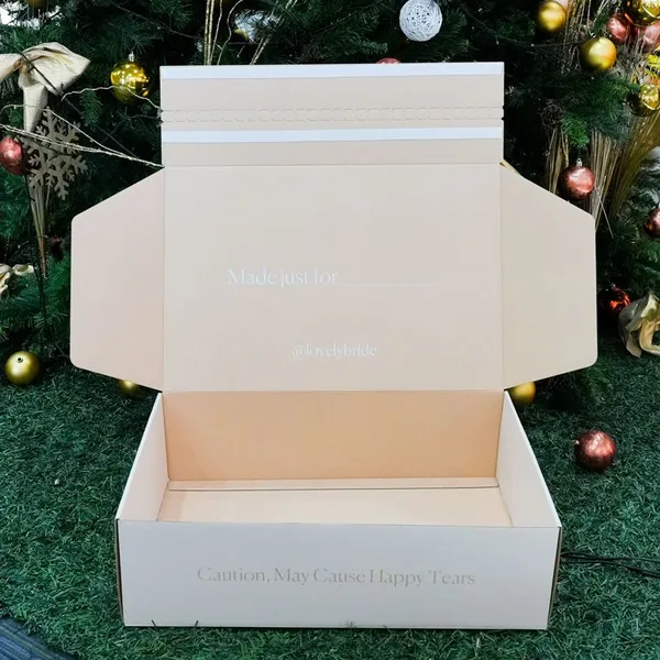 Large Rigid Corrugated Packaging Mailer Shipping Box for Wedding Dress Packing photo-4