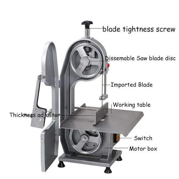 QDMECH Automatic Electric Meat Bone Saw Machine Stainless Steel Frozen Meat Fish Bone Cutting Machine for Restaurant and Butcher Shop photo-3