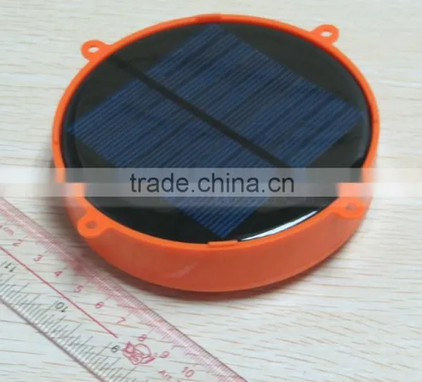 12 LED Orange Round Solar Light Power Bank Phone Charger Camping Hook Lamp photo-6