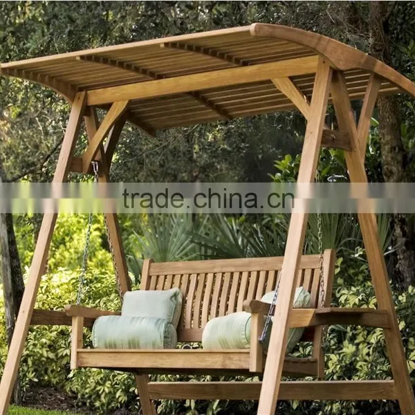 Garden Patio Wooden Swing With Canopy /solid Wooden Swing Chair