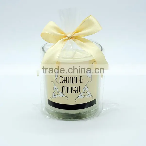 Wholesale Candle Glass Jar , Glass Candle Holder With Color Ribbon photo-3