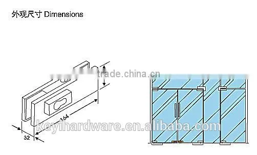 V-53 Glass Door Bottom Clamp Fittings/glass Door Lock photo-2