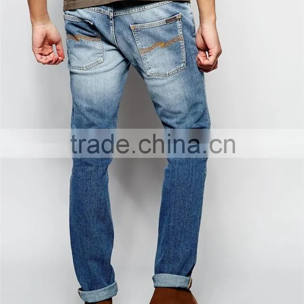 Cotton Men Denim Jean Color Fade Proof Men Jean OEM Service photo-2