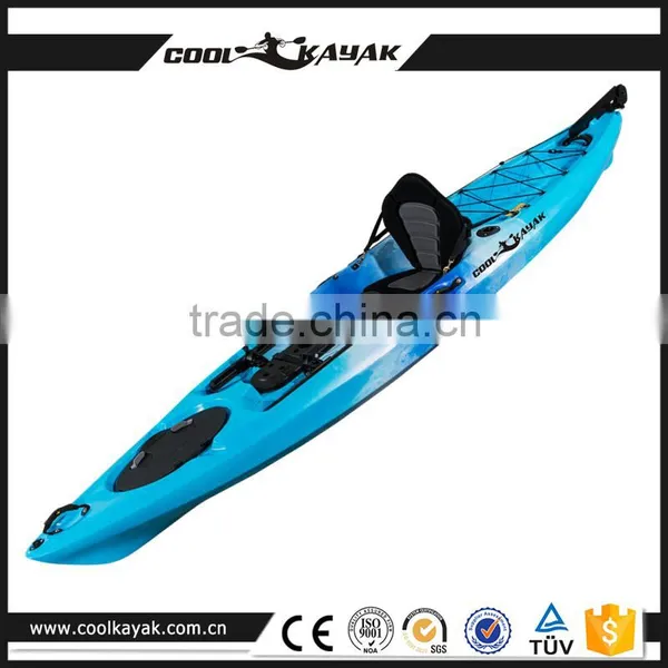 12ft Single Fishing Kayak Sit on Top With Pedals and Rudder System Ocean photo-5