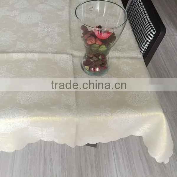 HOT SELLING CHEAP 100%POLYESTER SOLID Damask Table Cloth photo-6