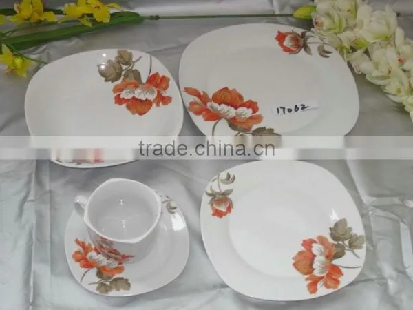 30pcs Full Decal Glazed Plated Tableware Set photo-4