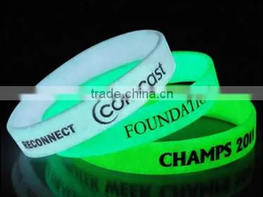 Elegant Custom Glowing in the Dark Silicone Wristband for Event Supplier's Choice photo-2