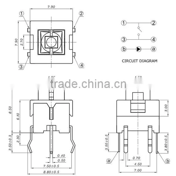 8mm Tact Switch, Touch Switch With LED Light photo-3
