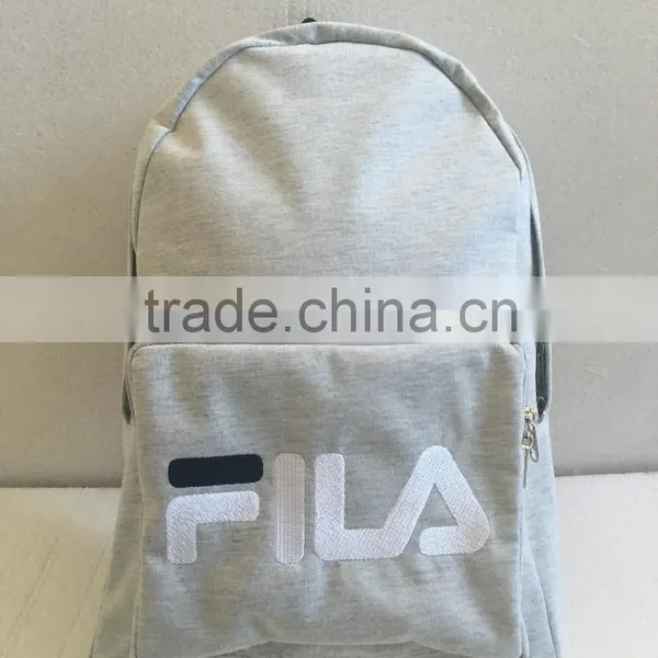 2# Newest Design Big Capacity Cotton Fabric Backpack With Embroidery Logo photo-5
