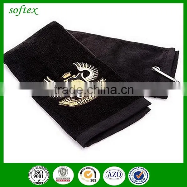 Metal Hook 100 Cotton Golf Towel Embroidery Style photo-3