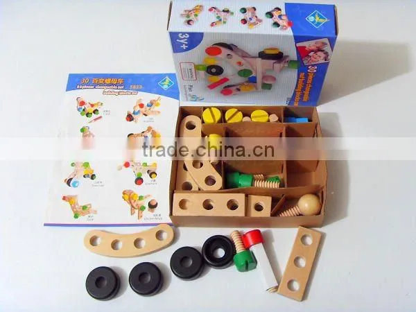 Promotional wooden variety mental toy blocks for kids