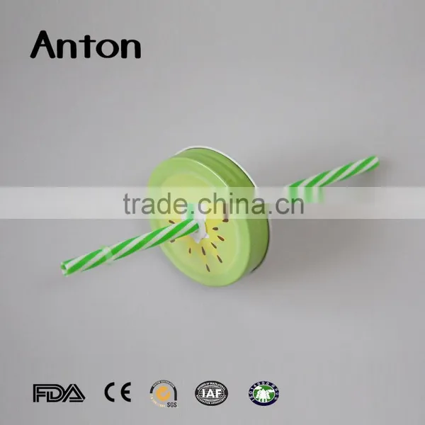 Kiwi Fruit Shaped Custom Straw Metal Tinplate Caps photo-5