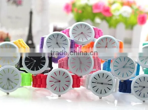 Fashion Summer Candy Color Electronic Quartz Movement Silicone Watches photo-2