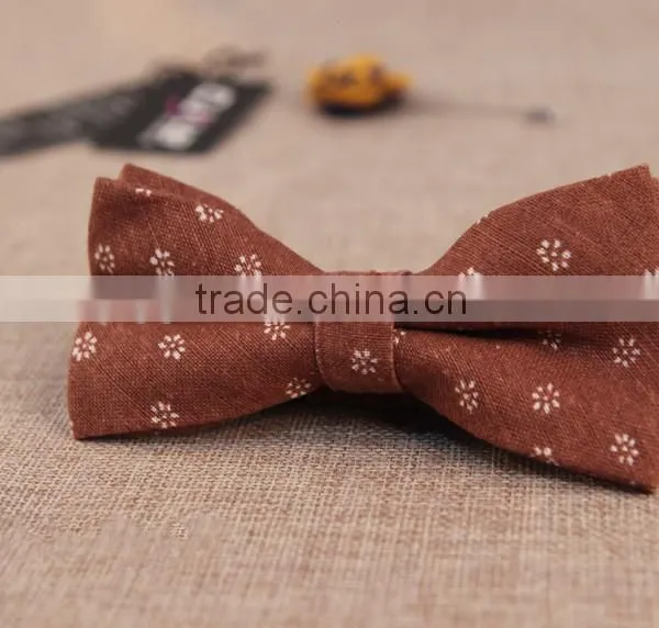 Cotton Mustache Pattern Pre--Tie Bow Tie in White photo-3