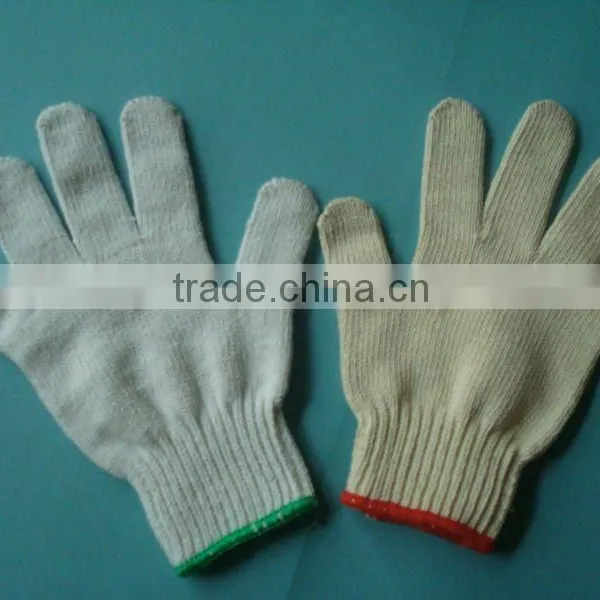 Safety Cotton Gloves Bleached White for Adult