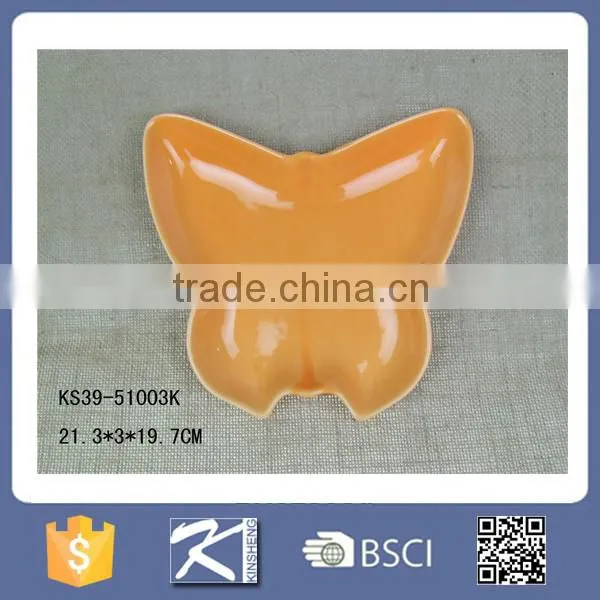 Kinsheng Butterfly Shape Beautiful Colorful Ceramic Plates Wholesale photo-2