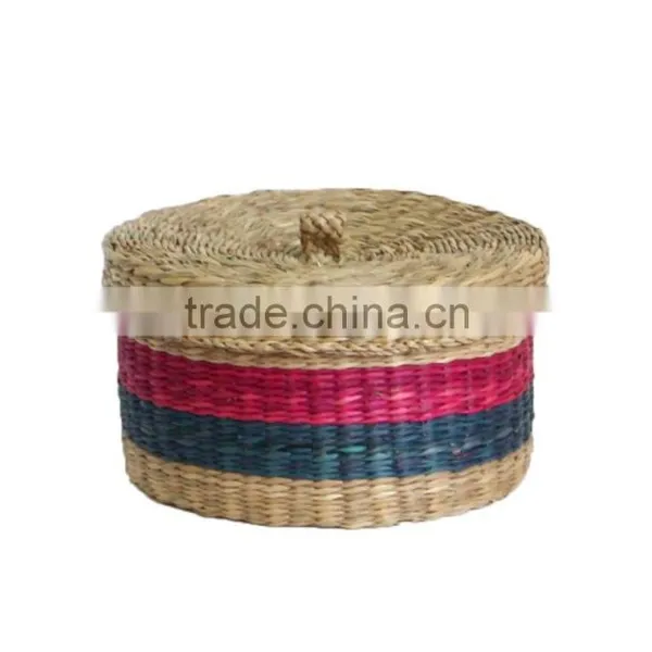 Small Eco-friendly Seagrass Box With Lid, Cute Seagrass Box With Cheap Price