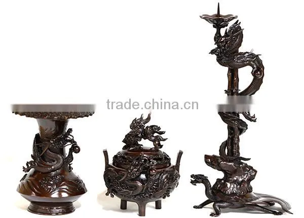 Three-dimensional Bronze Incense Containers Made in Japan
