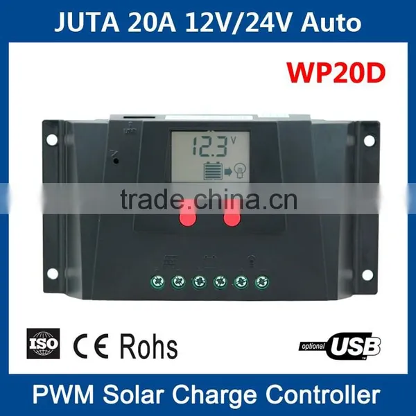 10A 20A 12V 24V Auto PWM Solar Controller WP20D With USB and LCD photo-4