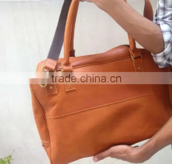 Tan Leather Travel Bag photo-3